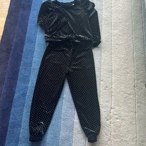 Habitual kid velvet pants and blouse